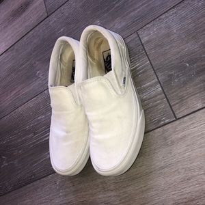 white slip on vans